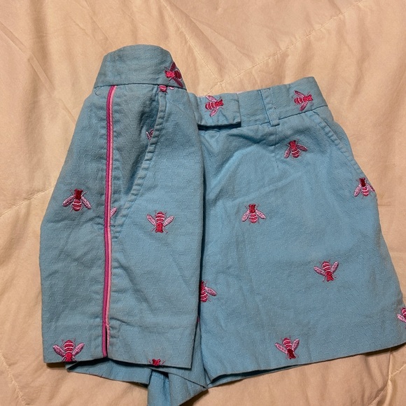 LILLY PULITZER Blue shorts Bee Preppy Pink Aqua Stripe Classic Women’s Size 2 - Picture 10 of 13